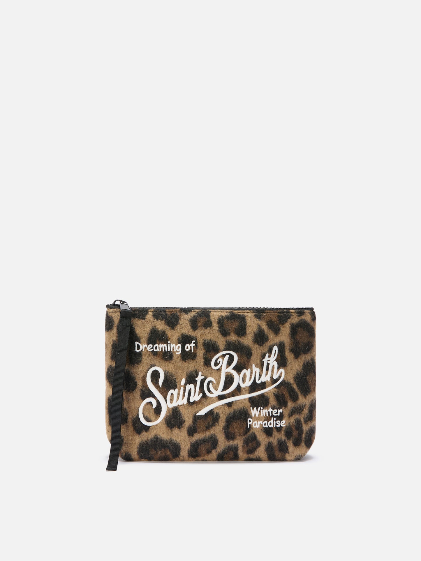 Pochette Aline Felt in misto lana leopardata
