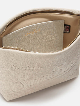 Aline Shoulder Bag in hammered leather white