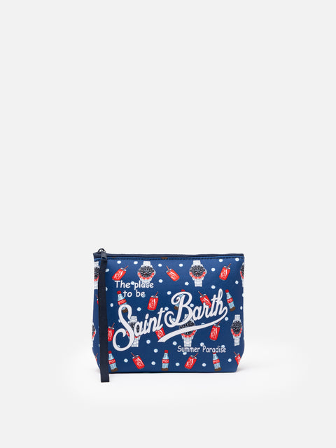Aline scuba pochette with watches and cola print - MC2 Saint Barth