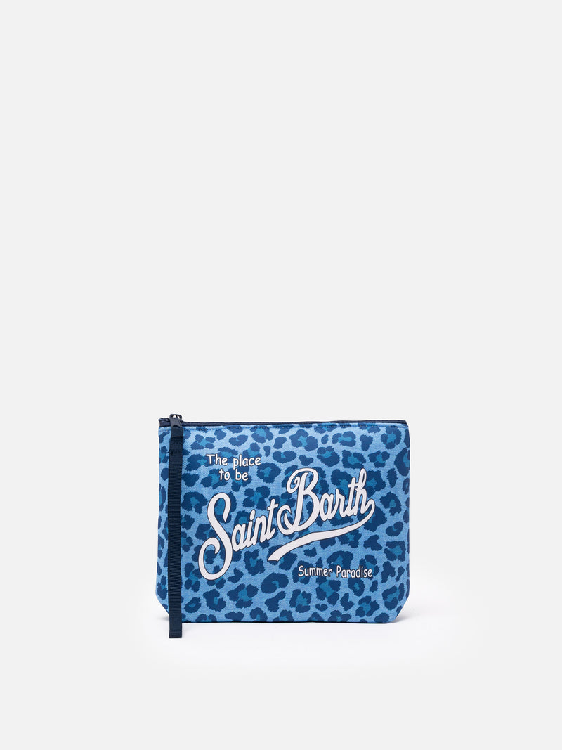 Pochette Aline in scuba con stampa animalier 