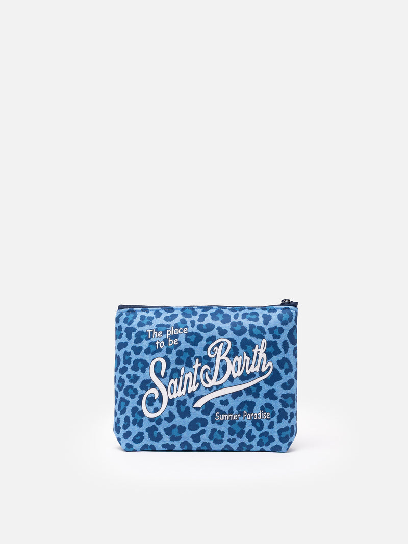 Pochette Aline in scuba con stampa animalier 