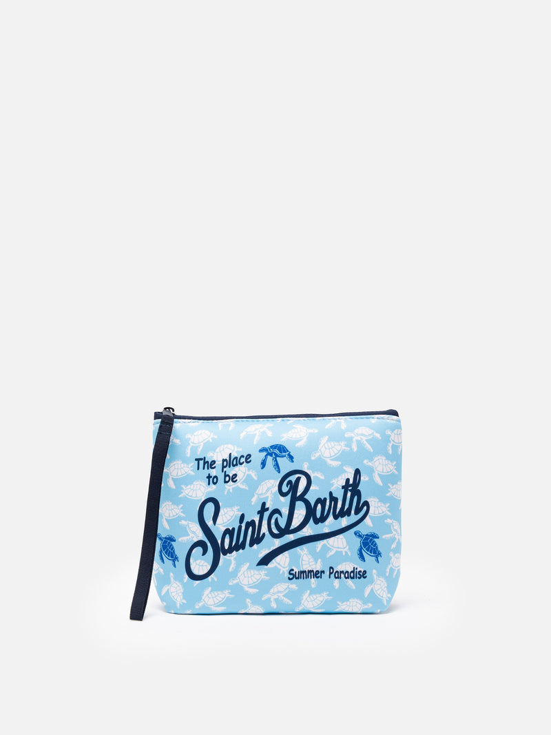 Aline Scuba-Pochette mit Schildkröten-Print