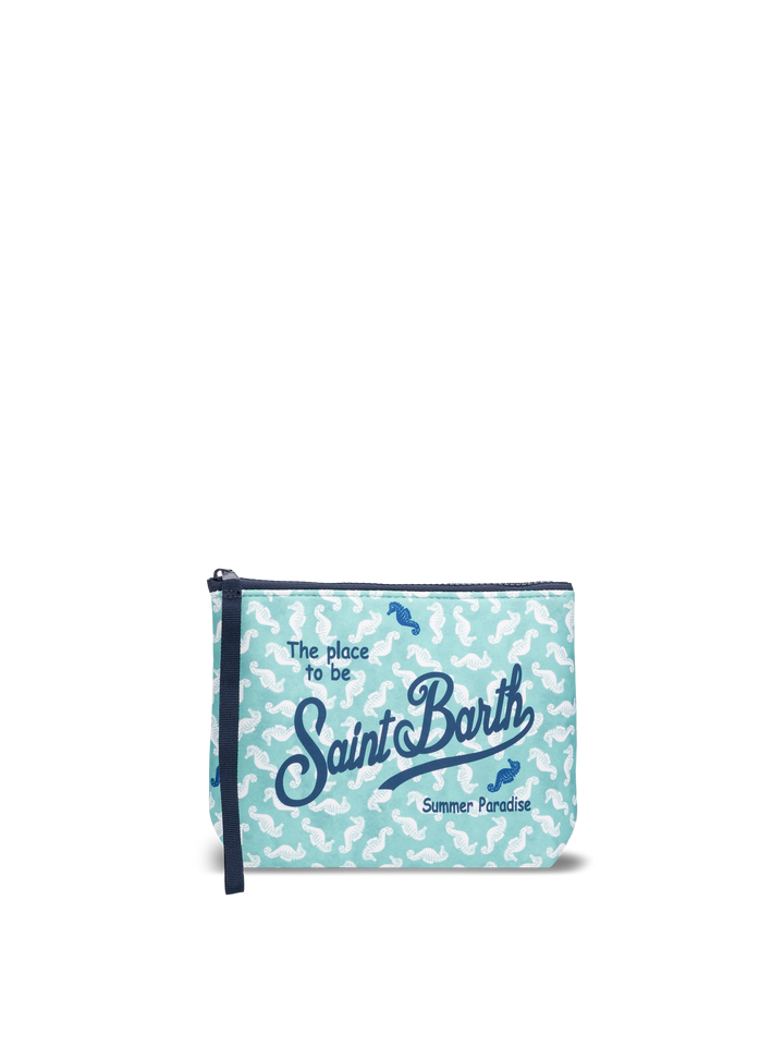 Pochette Aline in scuba con stampa cavallucci marini