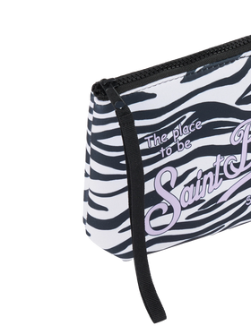 Pochette Aline in scuba con stampa zebra 