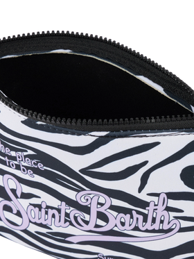 Pochette Aline in scuba con stampa zebra 