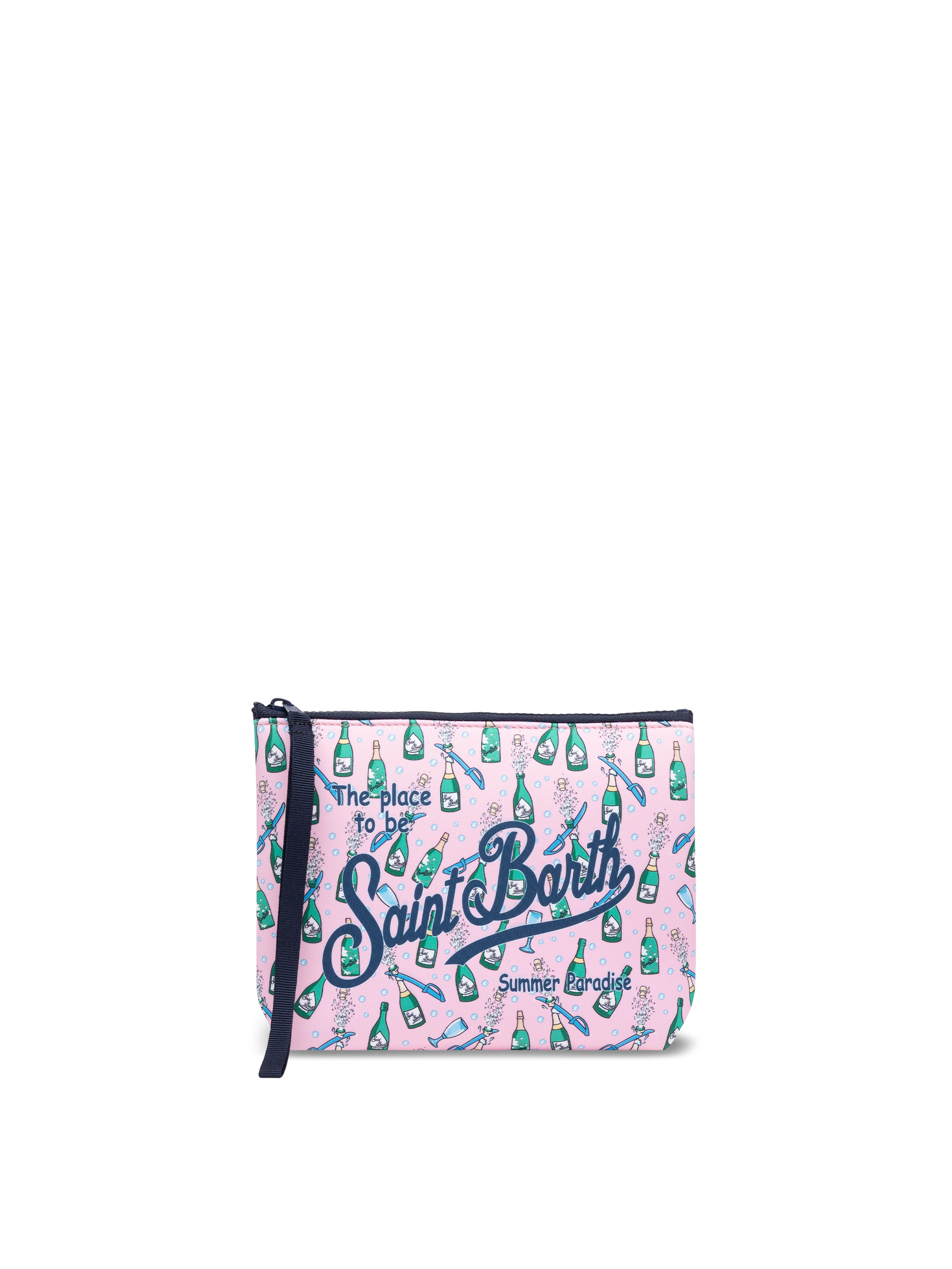 Aline scuba pochette with bollicine bottles print - MC2 Saint Barth