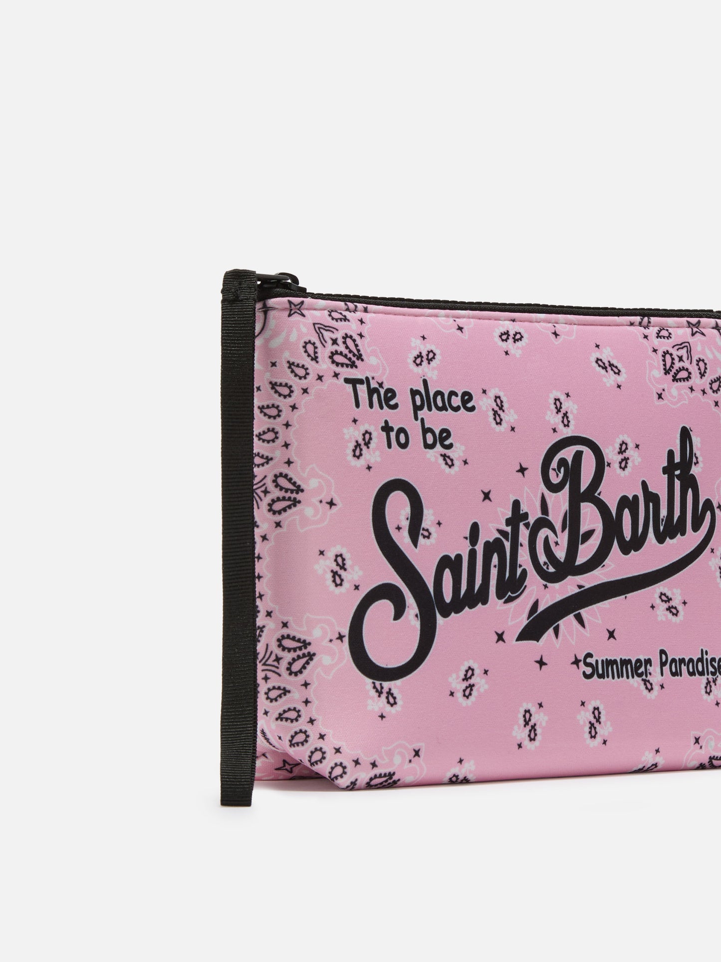 Aline scuba pouch with pink bandana print