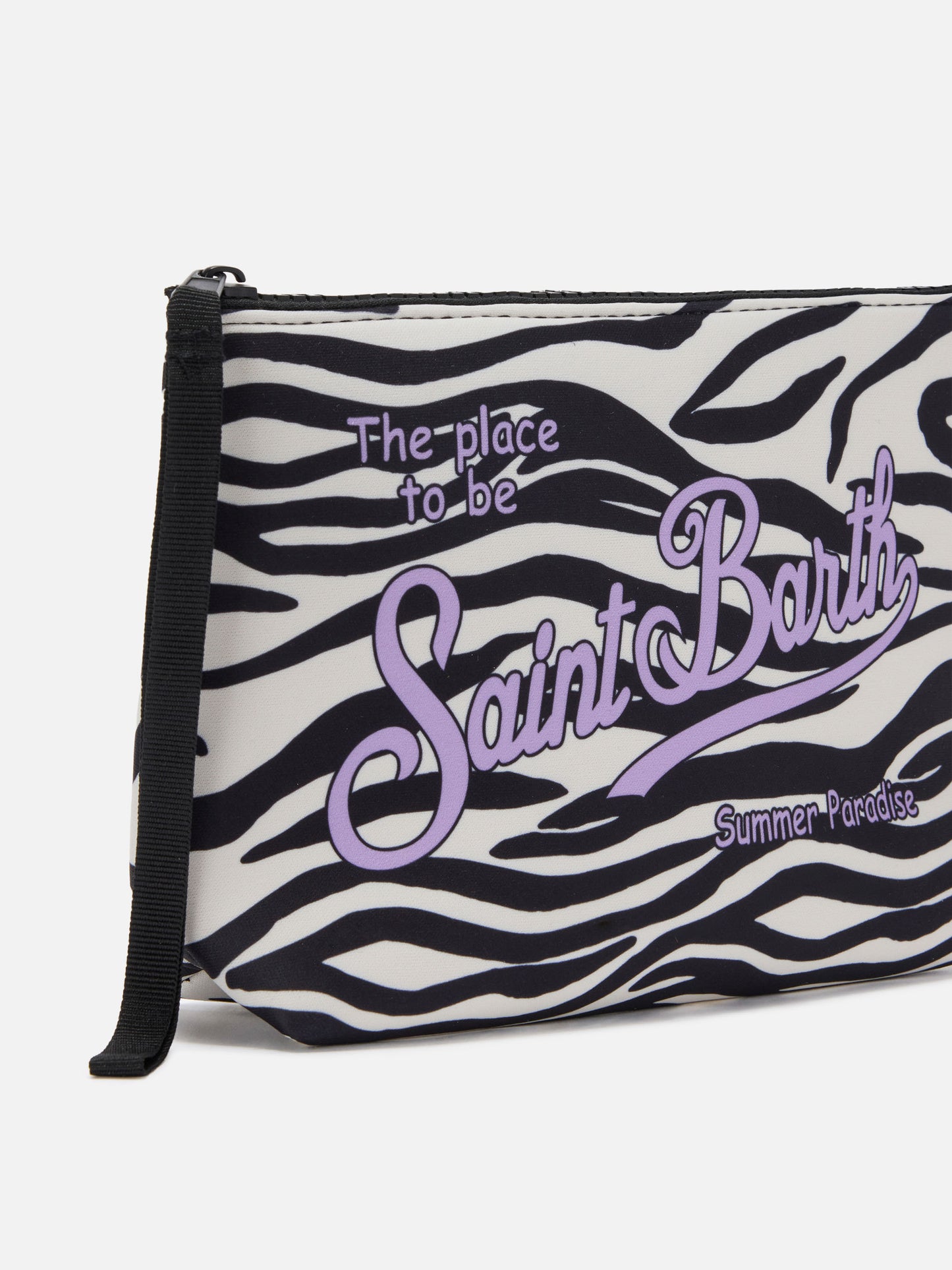 Aline scuba pouch with zebra print