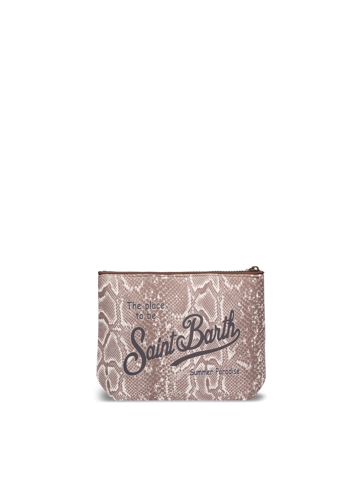 Aline scuba pochette with snake print