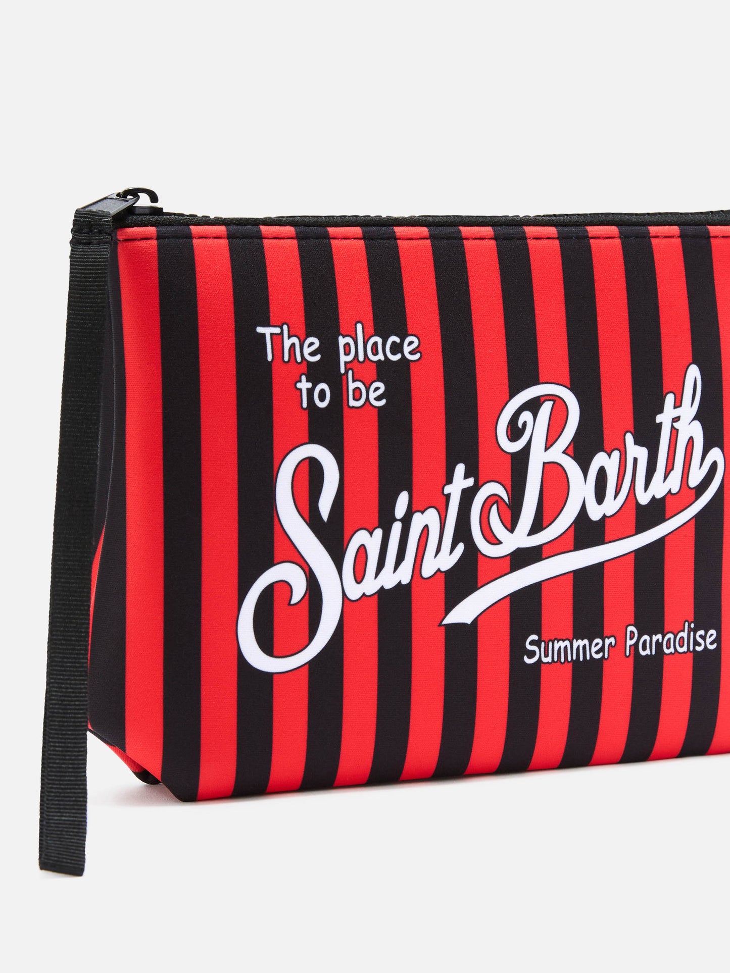 Black Aline scuba pouch with AC Milan striped print | AC MILAN SPECIAL EDITION