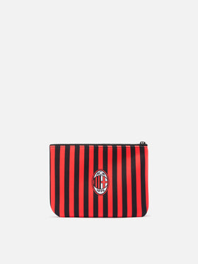 Black Aline scuba pouch with AC Milan striped print | AC MILAN SPECIAL EDITION