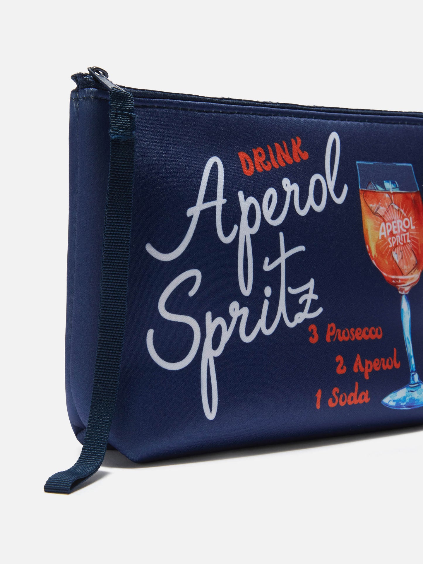 Aline scuba pouch with Spritz recipe print