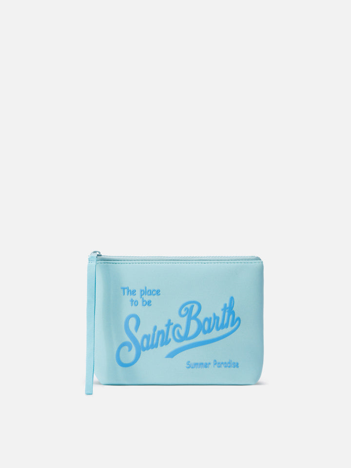 Aline scuba pouch in solid light blue