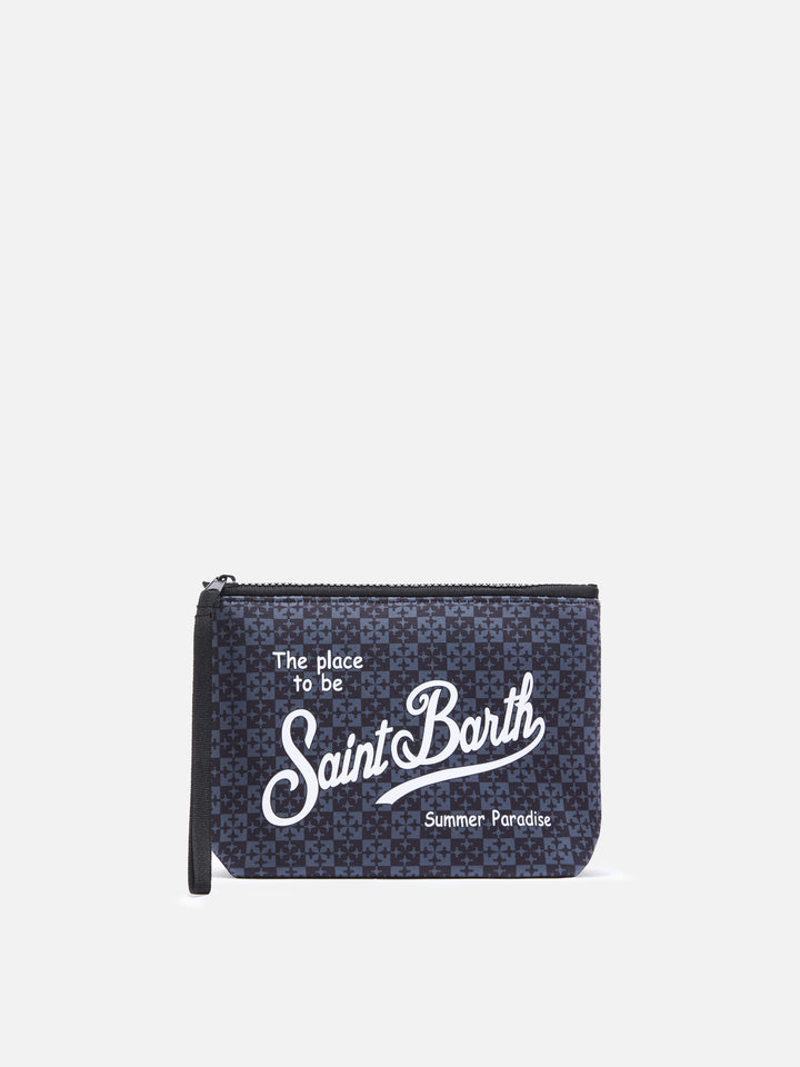 Pochette Aline in scuba nera con stampa Pisa SC Logo | PISA SC SPECIAL EDITION