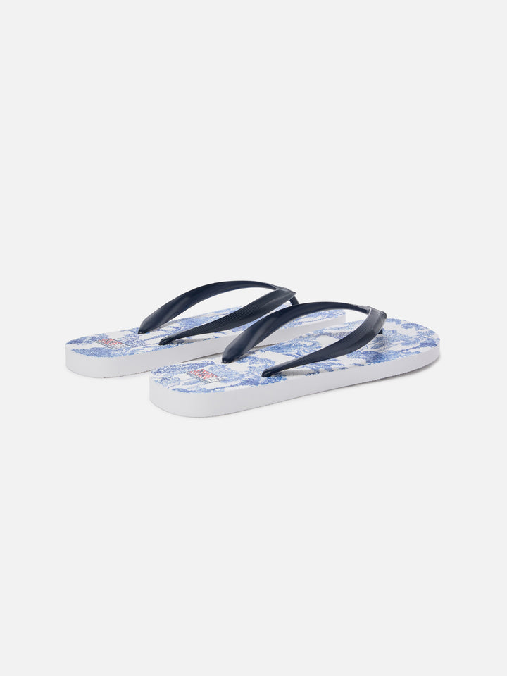Infradito Alma slip-on in gomma con stampa Toile de Jouy