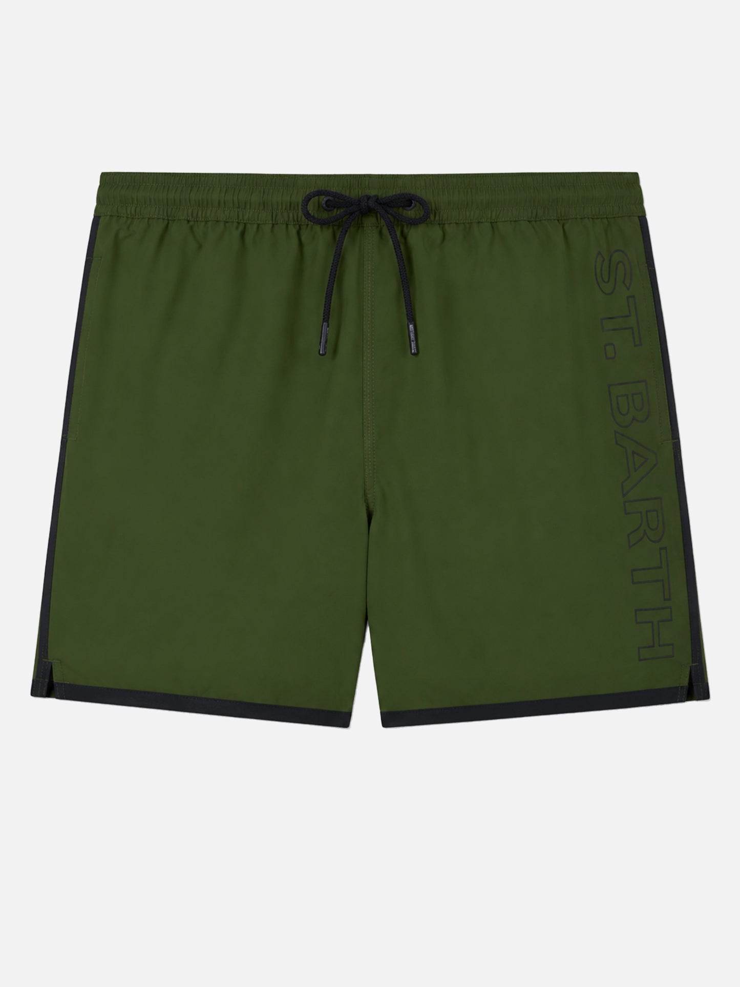 Herren-Badeshorts mit seitlichem Logo und Kontrast