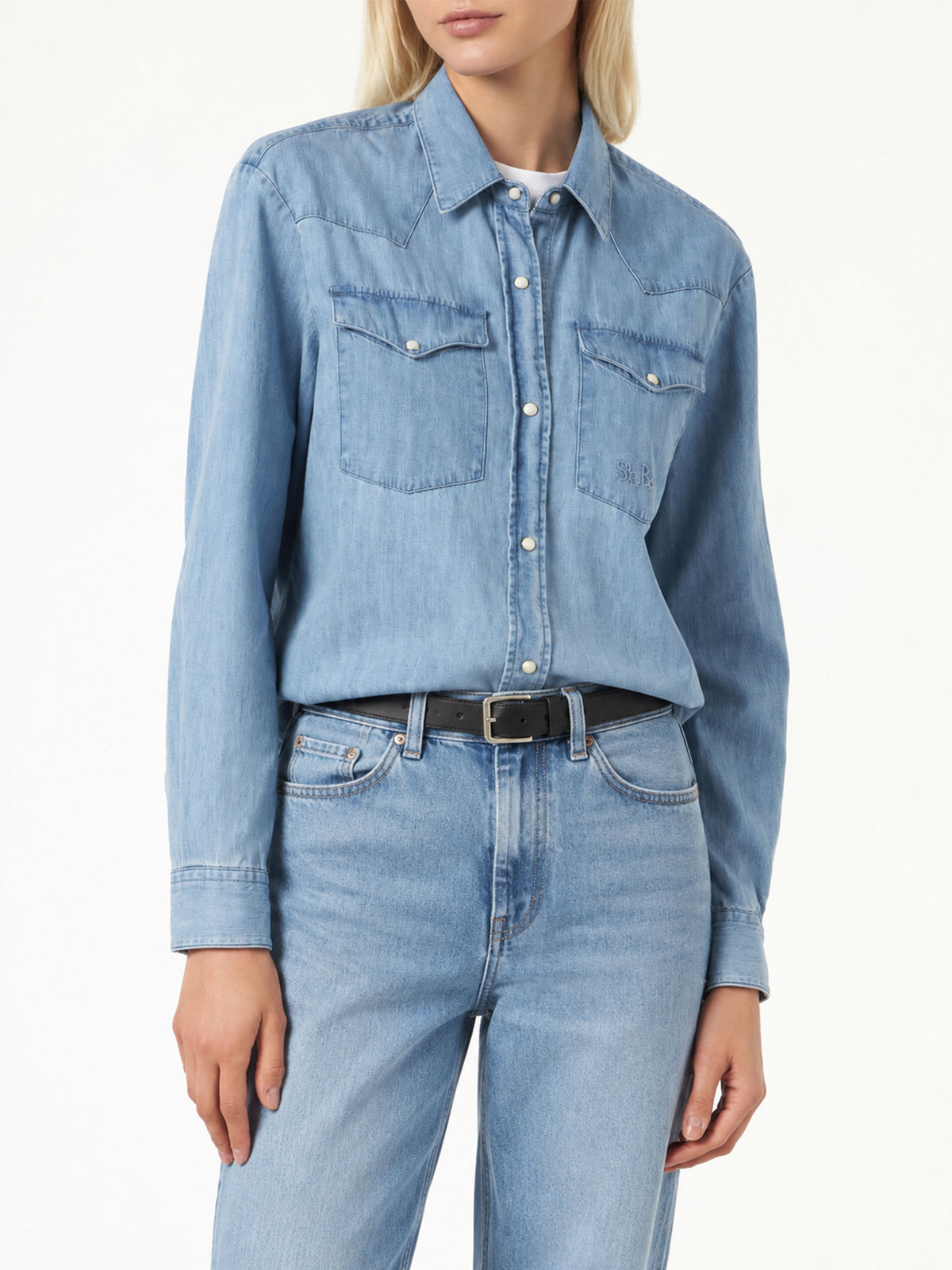Chemise en denim Amaya Tex bleu clair 