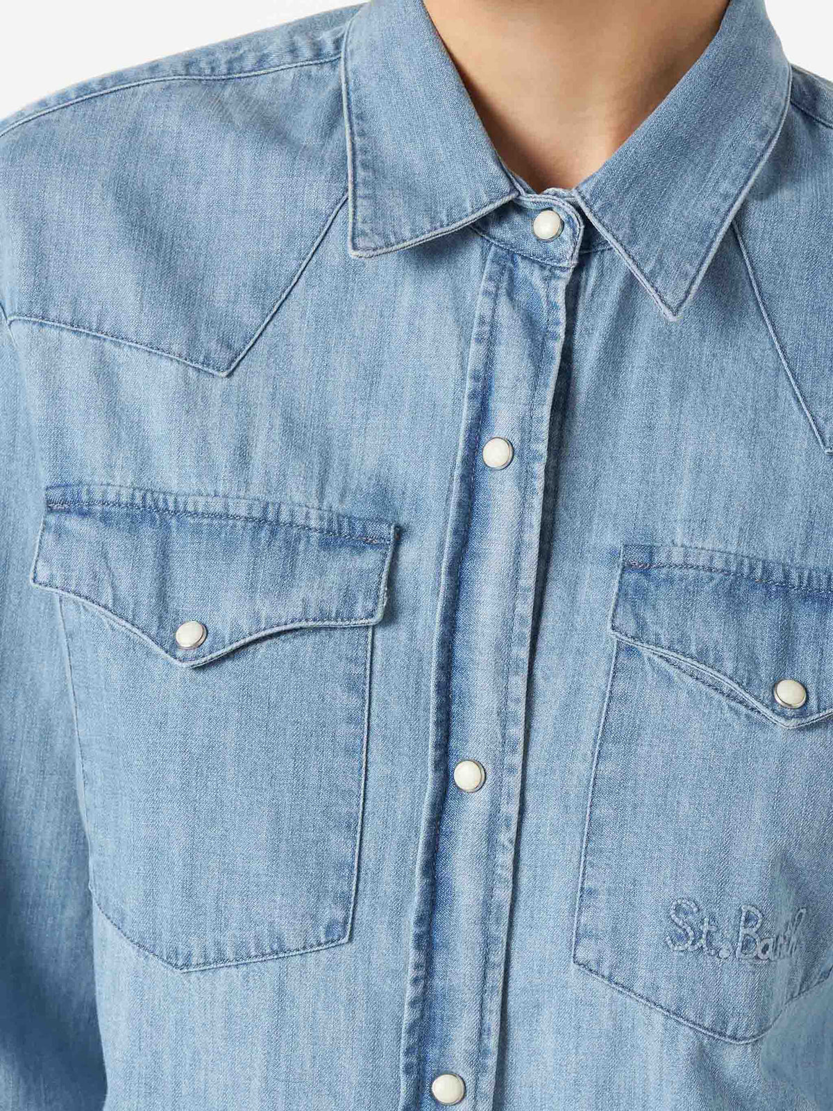Chemise en denim Amaya Tex bleu clair 