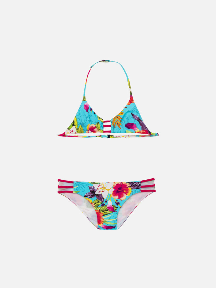 Bikini da bambina stampa ibiscus