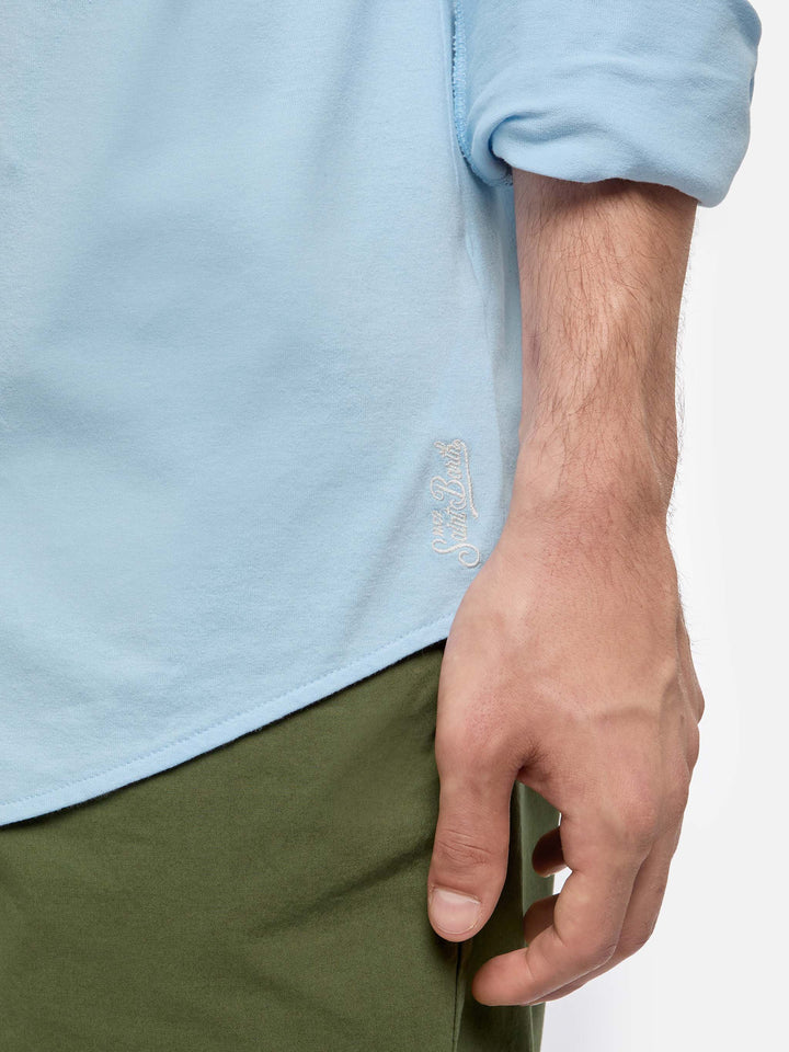 Amalfi light blue jersey piquet shirt