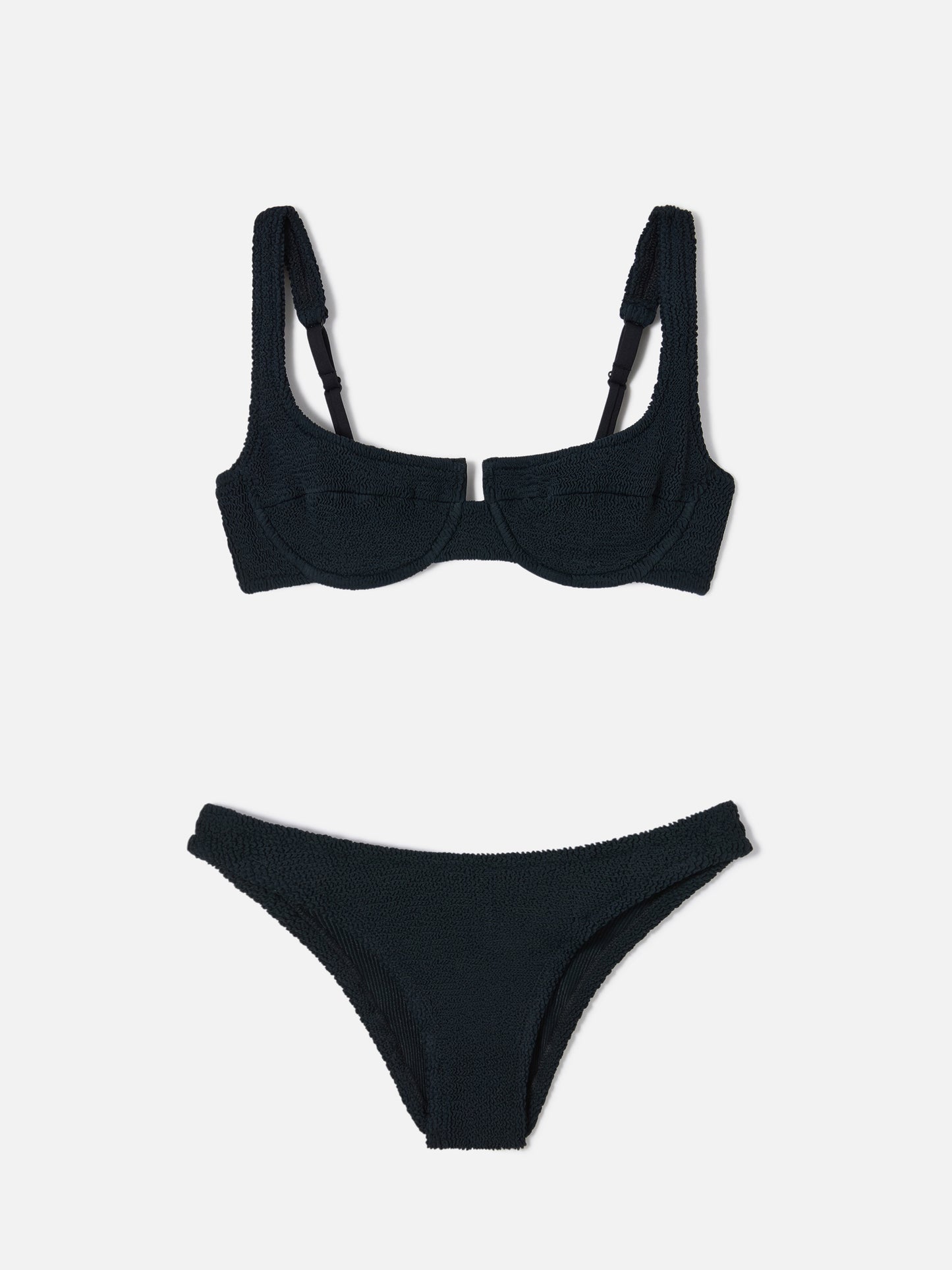 Bikini negro de efecto arrugado Amira Elise 