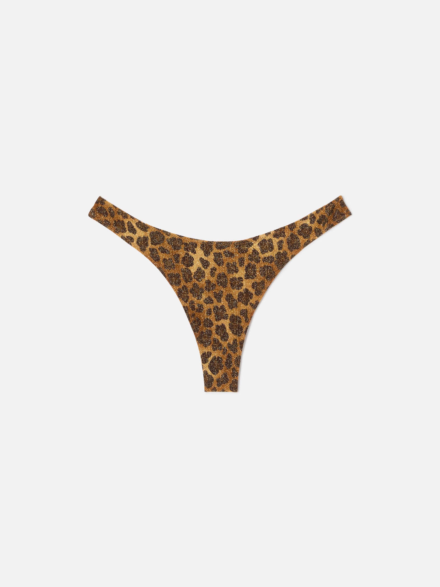 Slip mare Naomi modello brasiliana in tessuto lurex con stampa animalier