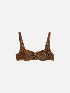 Amira balconette bikini top with animal print