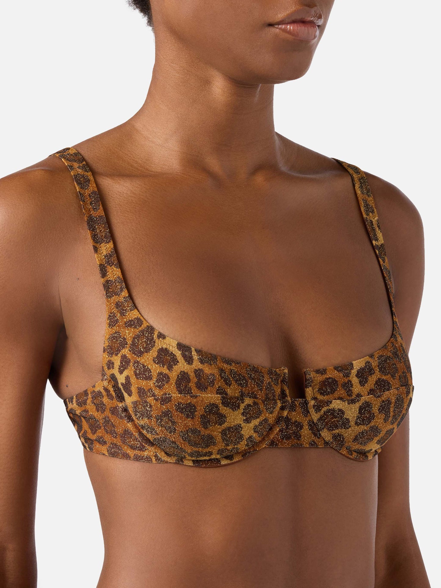 Bikini Amira Naomi in tessuto lurex con stampa animalier