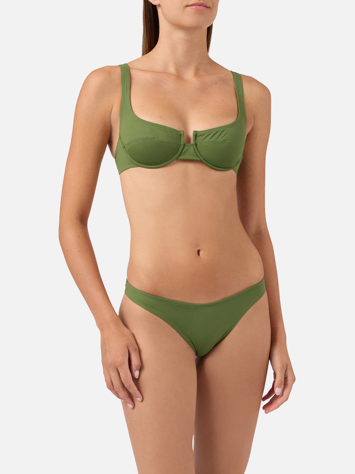 Bikini balconnet Amira Naomi vert militaire uni 