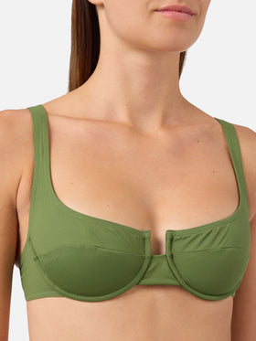 Amira Naomi Balconette-Bikini in Military Green in Unifarbe 