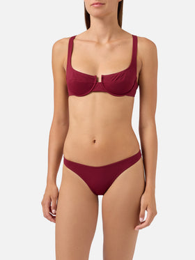 Bikini Amira Naomi balconette bordeaux tinta unita