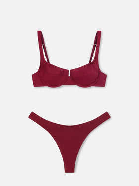Bikini Amira Naomi balconette bordeaux tinta unita