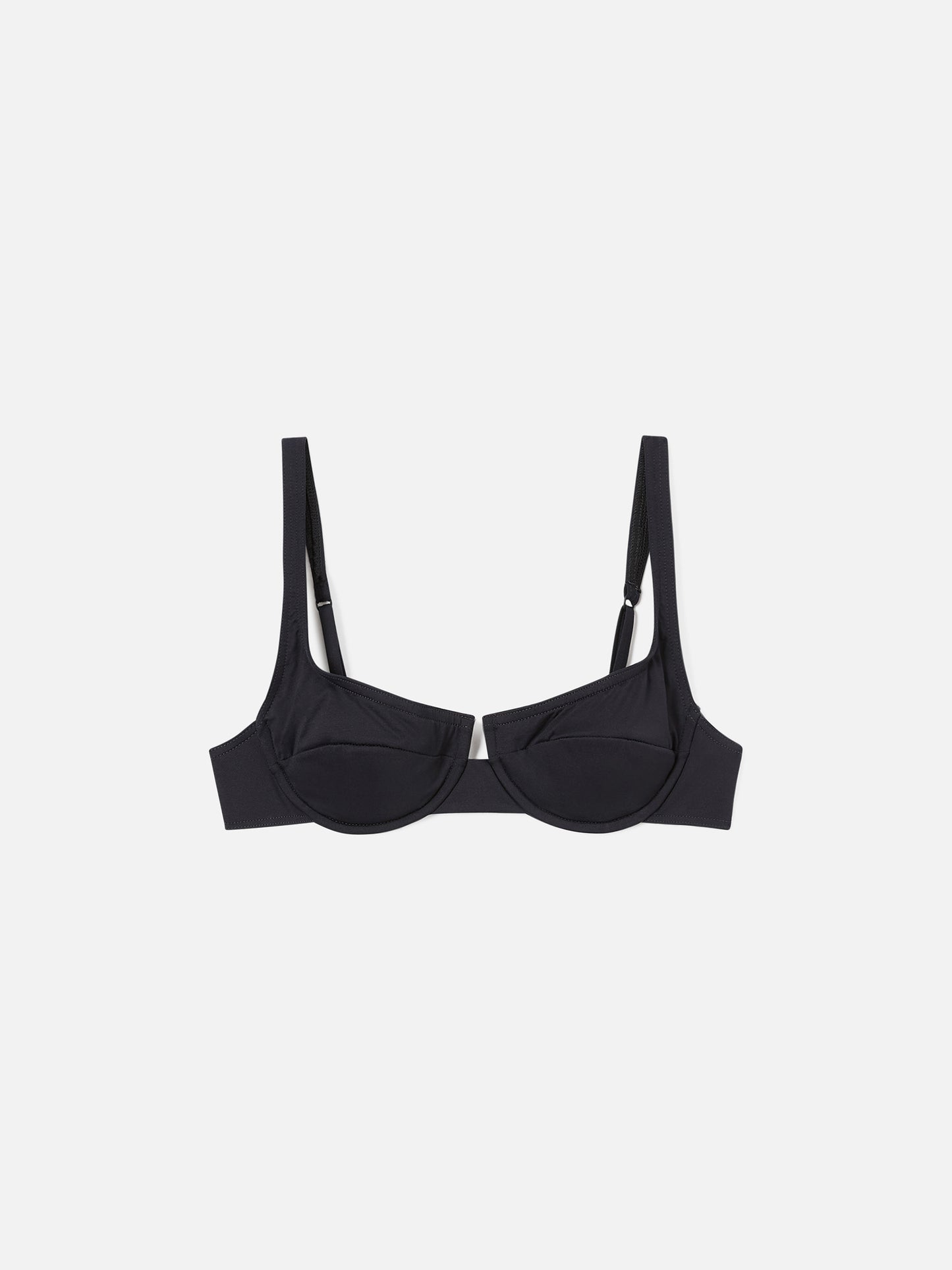 Top bikini Amira balconette nero tinta unita