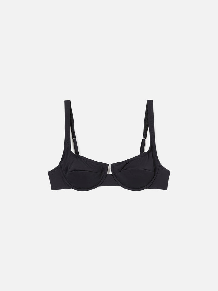 Amira Balconette-Bikinioberteil in Uni-Schwarz 
