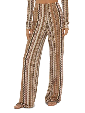 Pantaloni a gamba larga Amalia in maglia raschel