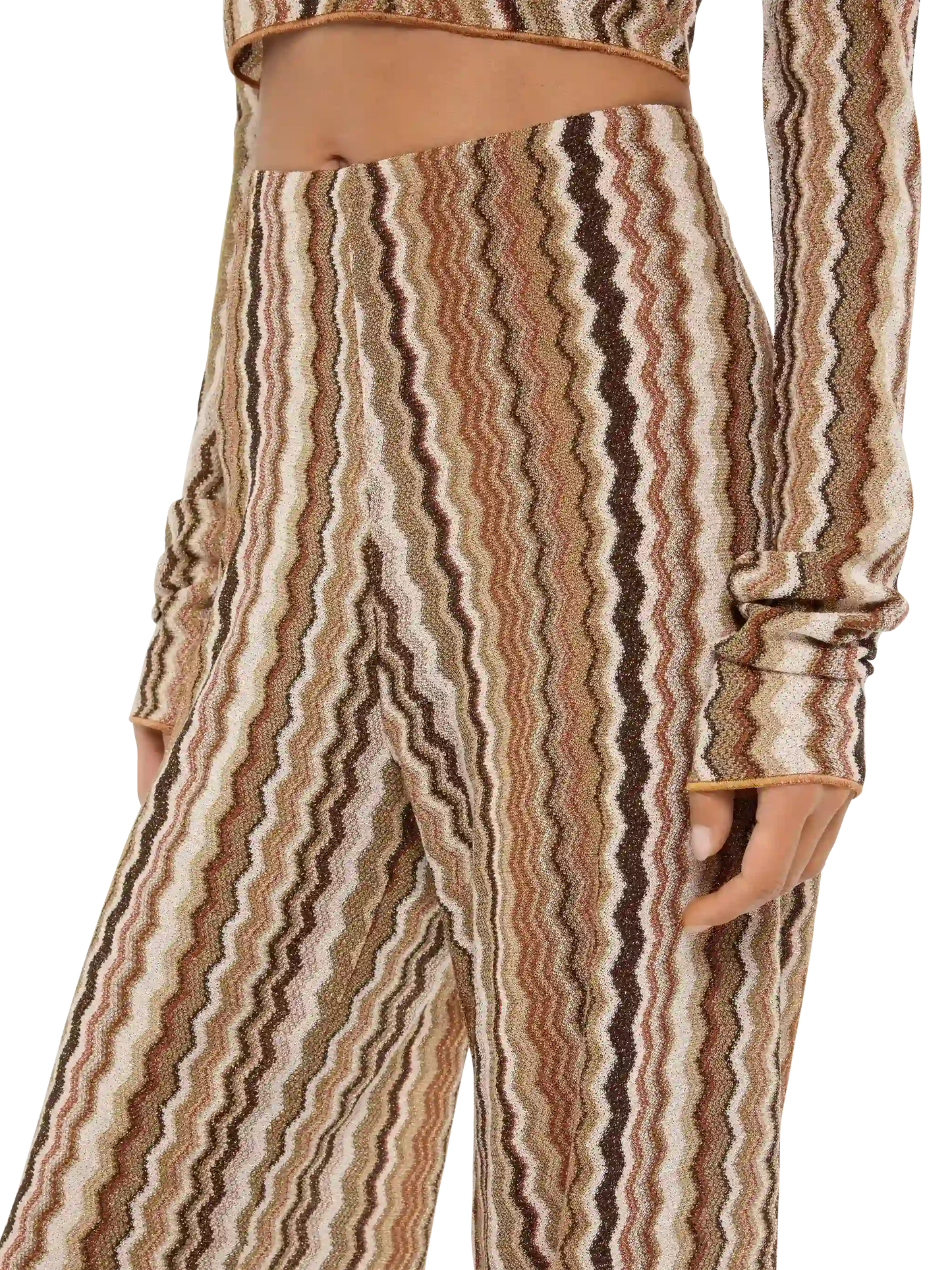 Pantaloni a gamba larga Amalia in maglia raschel