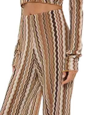 Pantaloni a gamba larga Amalia in maglia raschel