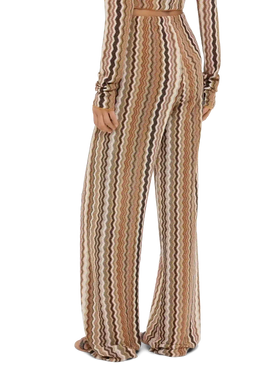 Pantaloni a gamba larga Amalia in maglia raschel