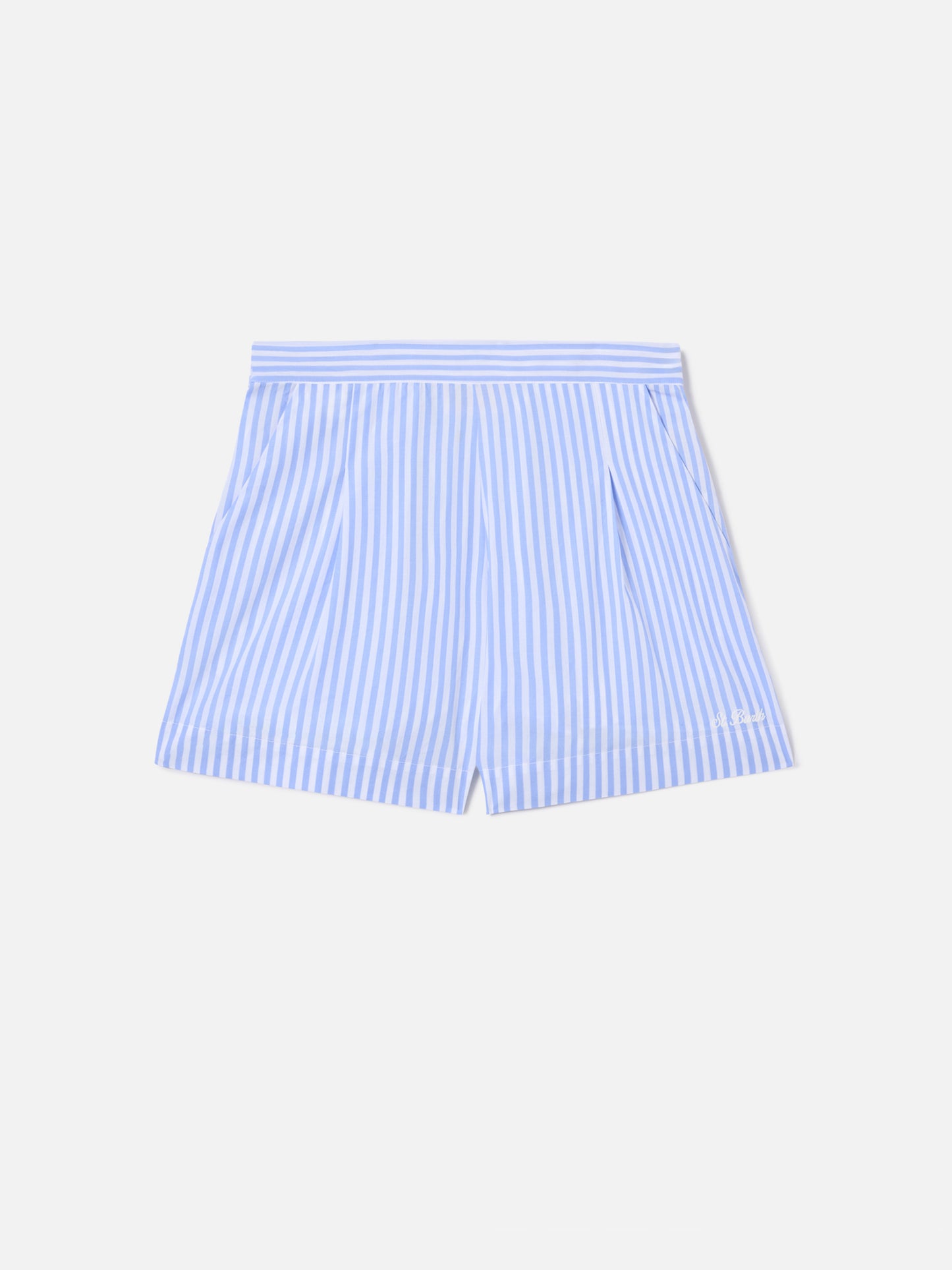 Shorts Amani in cotone a righe azzurre 