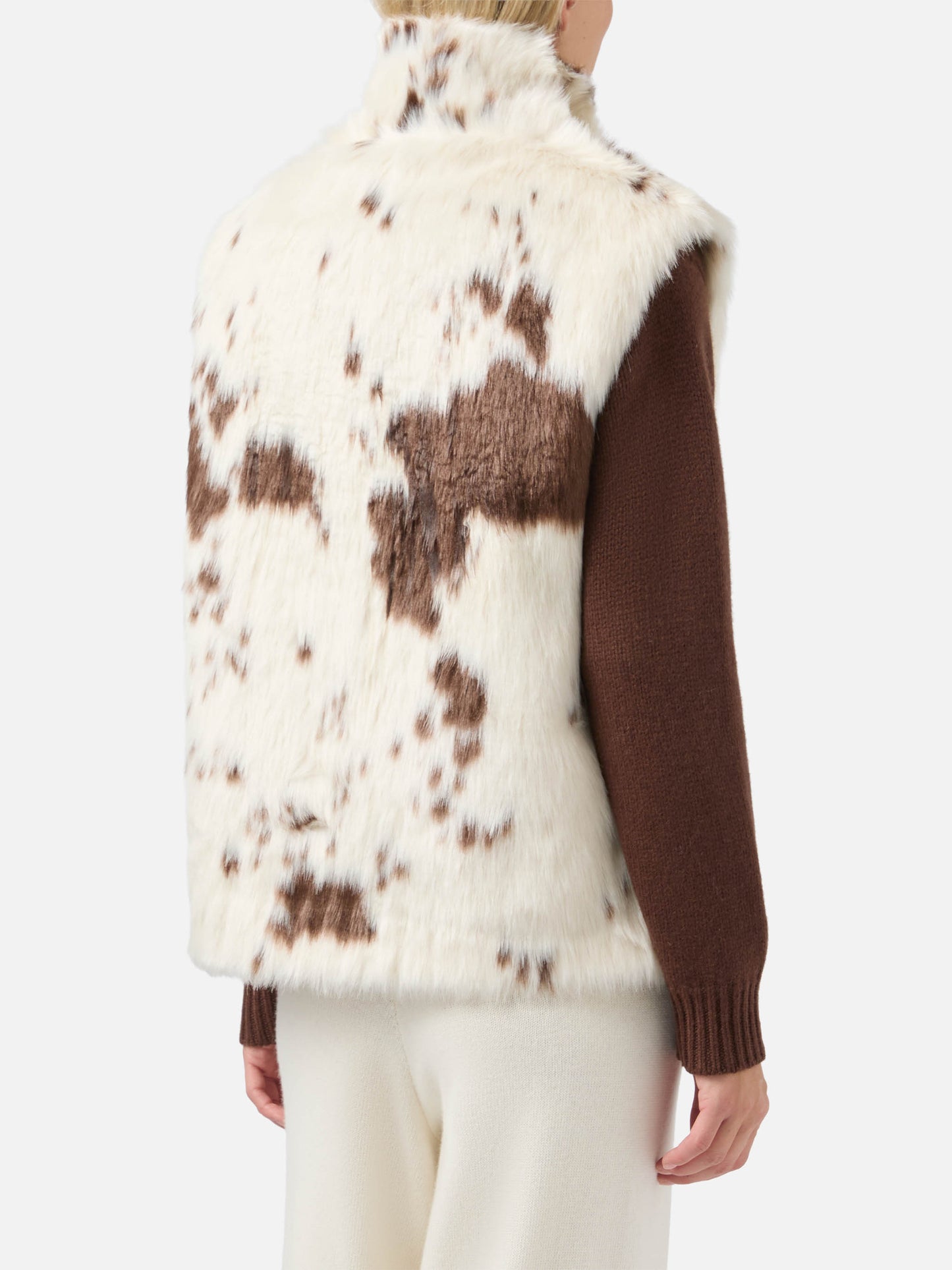 Gilet Ambre in faux fur con stampa muccata