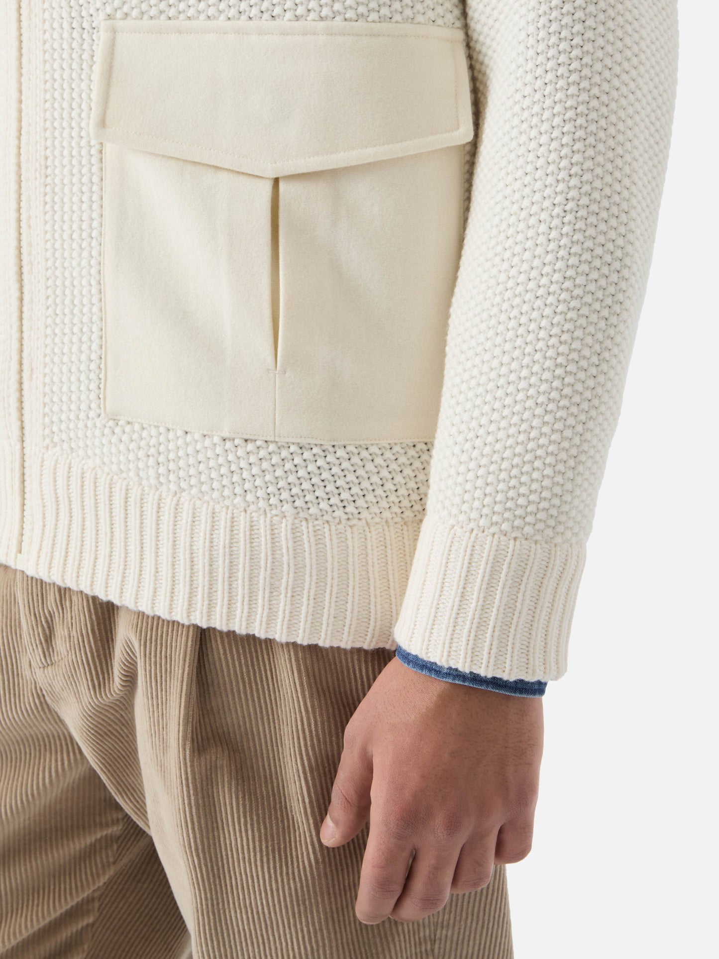 Knitted bomber Andermatt with felt pockets
