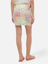 Angie linen mini skirt with floral print