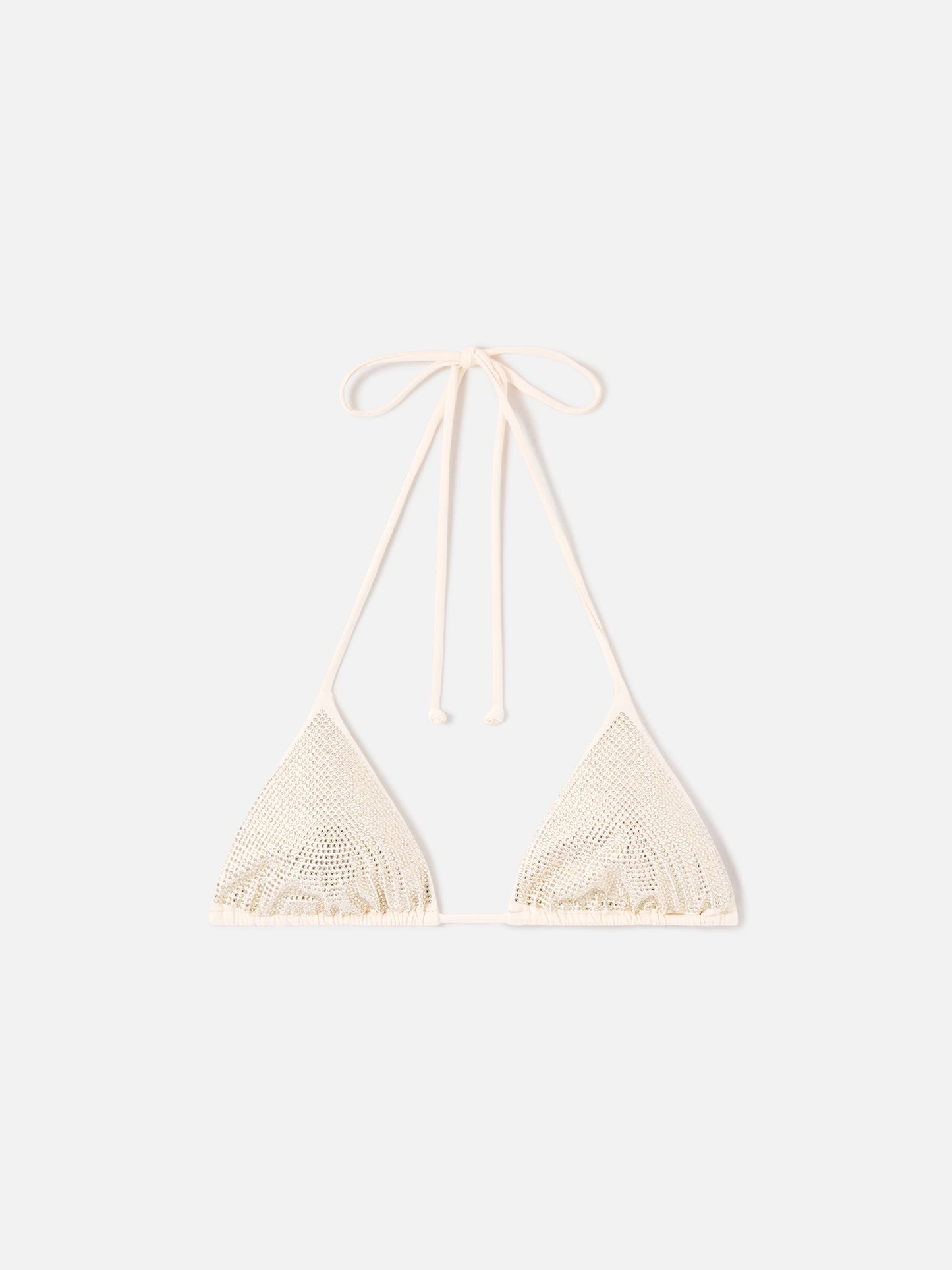 Nude Annabelle triangle bikini top with rhinestones