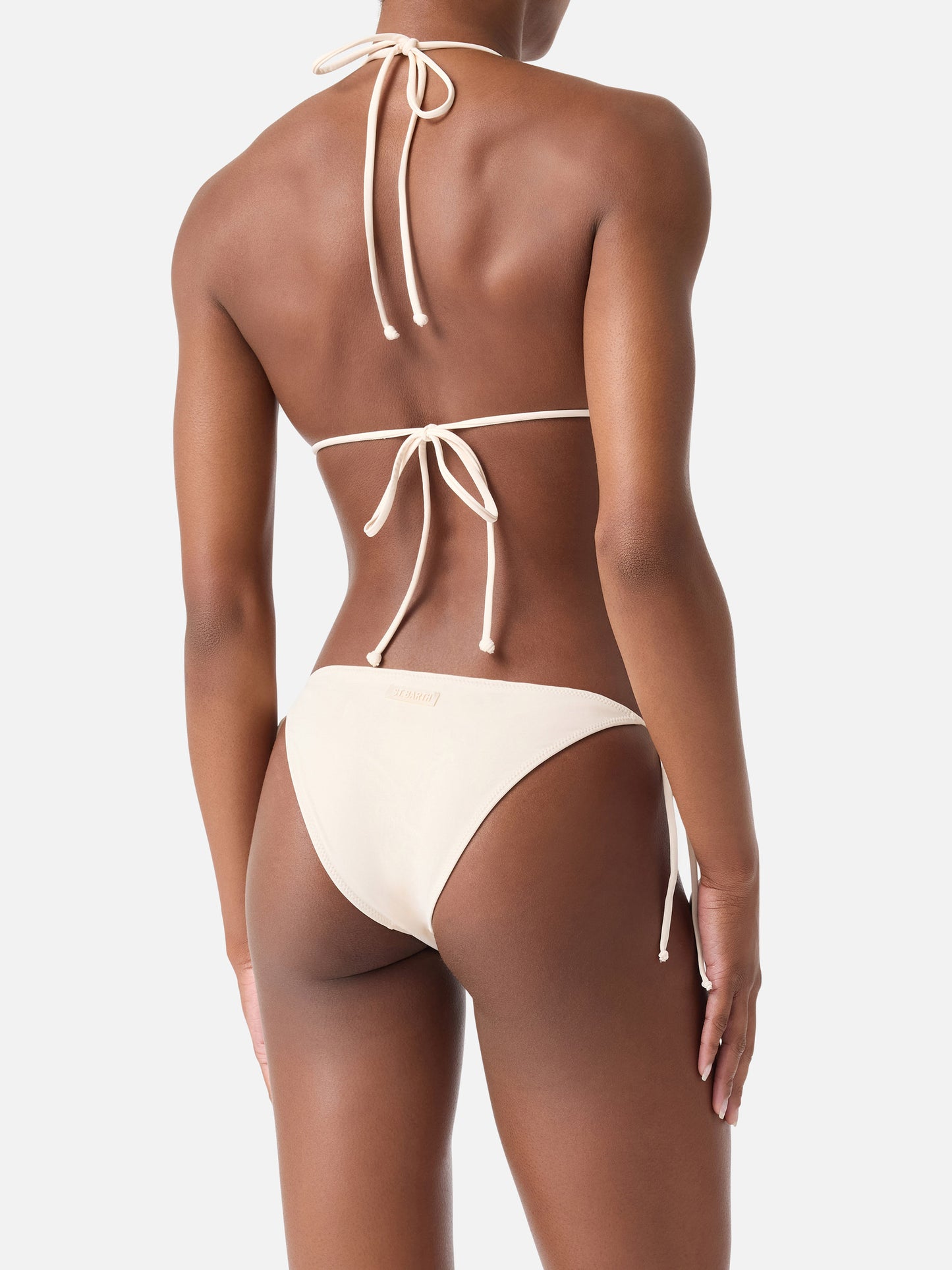 Annabelle Virgo beige rhinestone triangle bikini