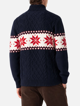 Pullover mit halbem Rollkragen und Bombardino-Schriftzug 