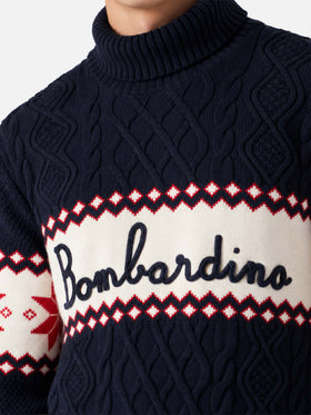 Pullover mit halbem Rollkragen und Bombardino-Schriftzug 
