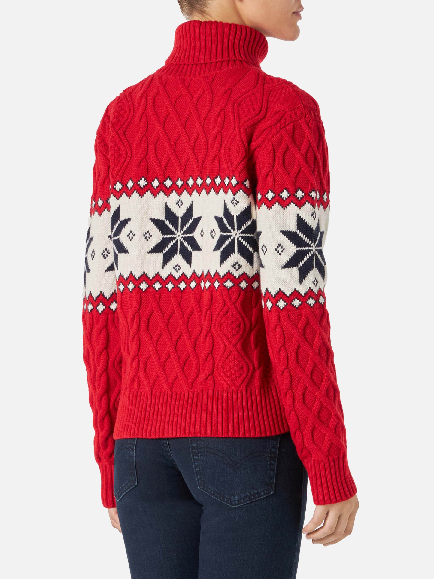 Damenpullover mit halbem Rollkragen und Cortina-Schriftzug