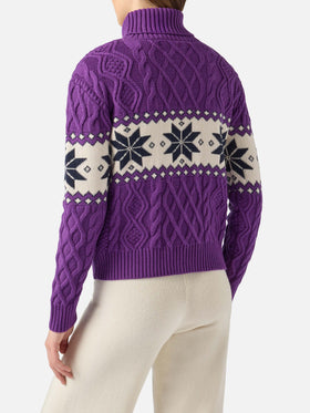 Damenpullover mit halbem Rollkragen und Saint Barth-Schriftzug