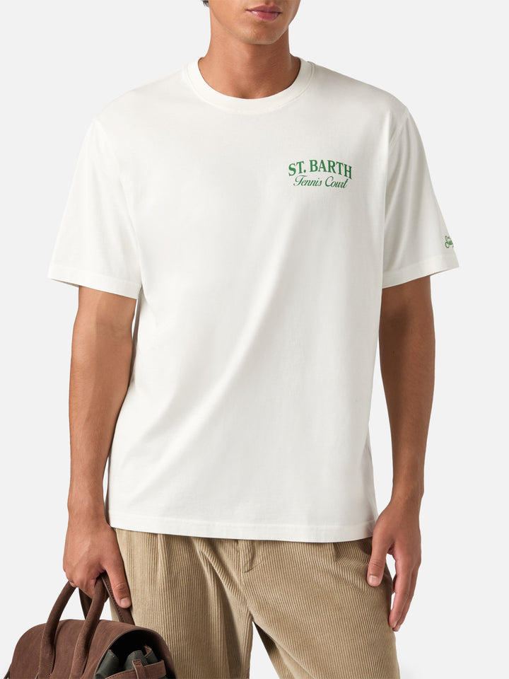 T-shirt off white in cotone Arnott con stampa Tennis Court
