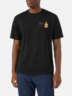 T-shirt Arnott nera in cotone con ricamo Rum Service
